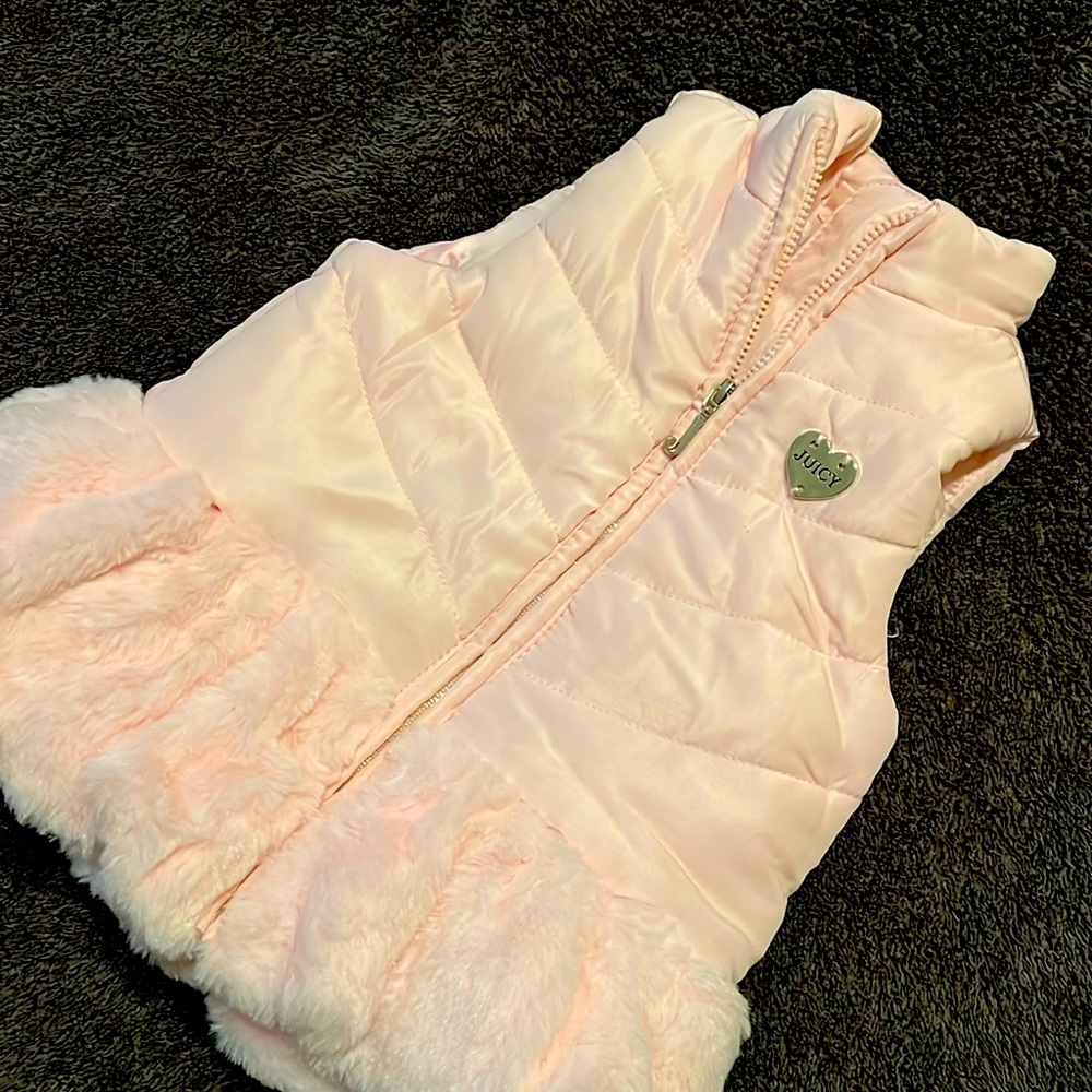 Toddler “Juicy” puffer vest, with faux bottom